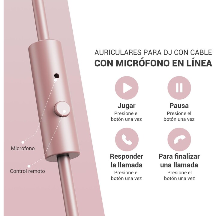 OneOdio Pro10 Rose Or - Casque d'écoute serre-tête