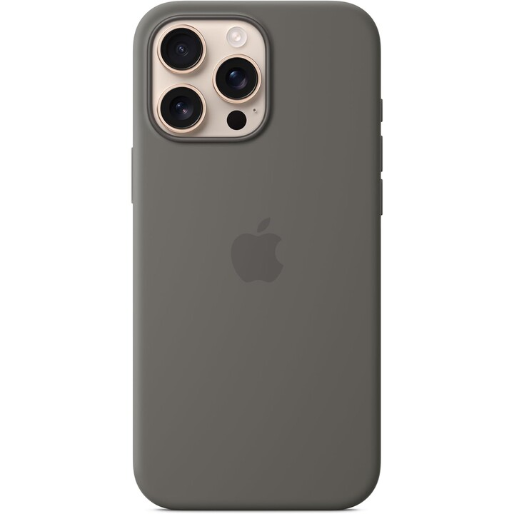 Coque en silicone Apple iPhone 16 Pro Max avec MagSafe - Gris pierre