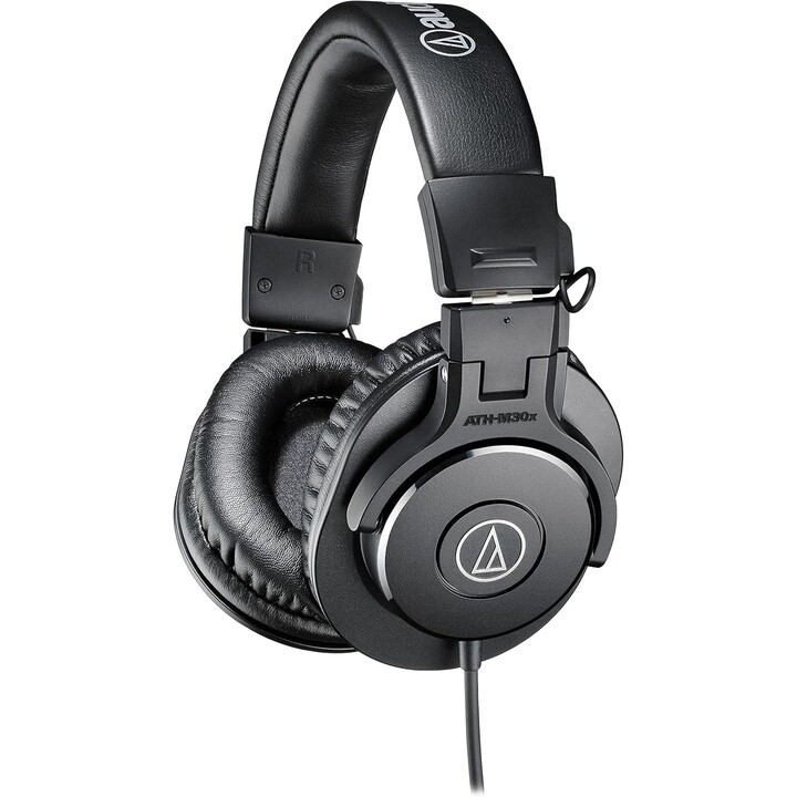 Audio-Technica M30x Cuffie da studio professionali per registrazione in studio, creatori, podcast, Nero