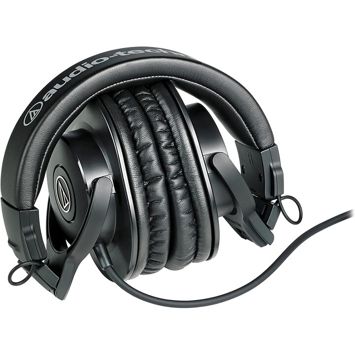 Audio-Technica M30x Professional Studio Auriculares para grabación en estudio, creadores, podcasts, Negro
