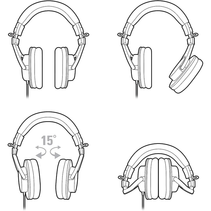 Audio-Technica M30x Professional Studio Headphones para gravação em estúdio, criadores, podcasts, pretos