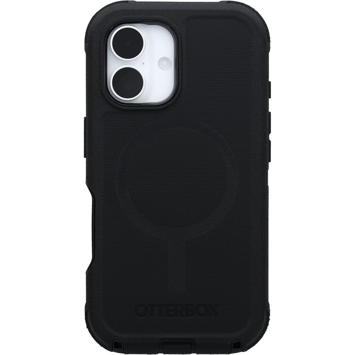 Capa MagSafe OtterBox Defender Series para iPhone 16, à prova de choque, à prova de quedas, ultrarresistente, preta