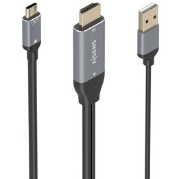 Aisens A109-0871 Konverterkabel/HDMI-Stecker/USB-Stecker – USB-Typ-C-Stecker/1,8 m/Schwarz