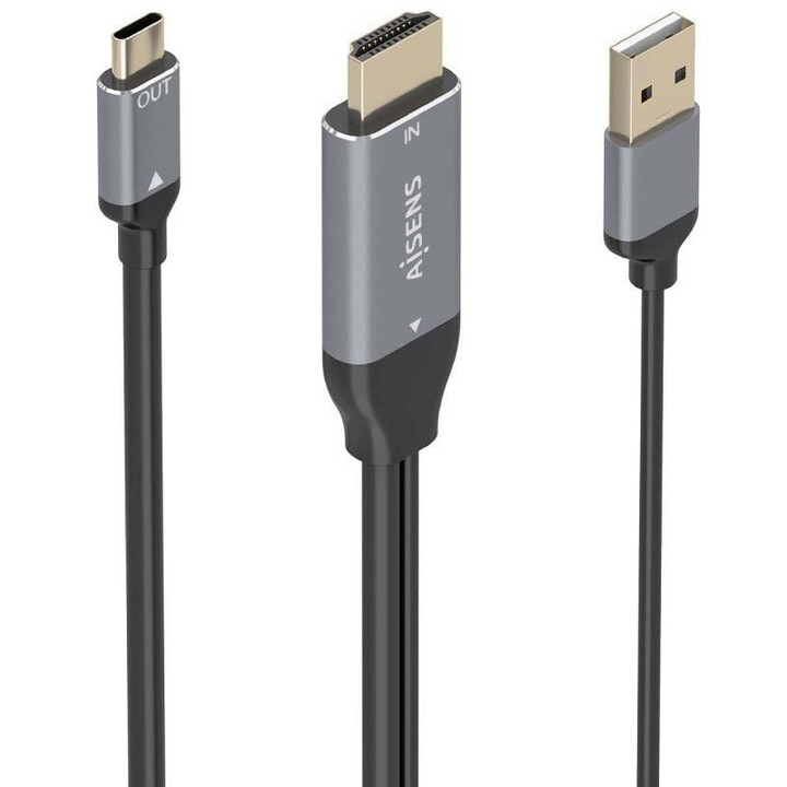 Aisens A109-0871 Konverterkabel/HDMI-Stecker/USB-Stecker – USB-Typ-C-Stecker/1,8 m/Schwarz