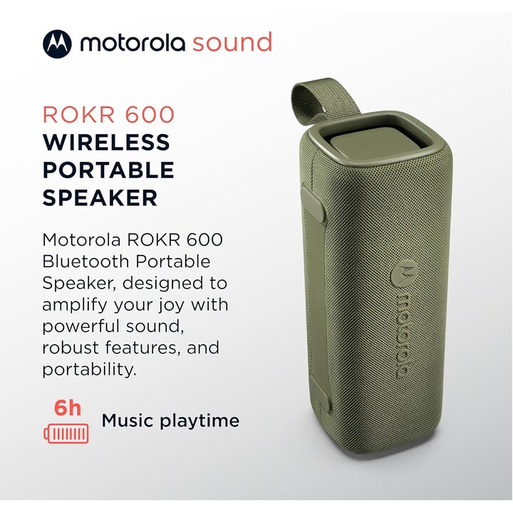 Motorola Rokr 600 30W IP67 Altavoz Bluetooth Verde