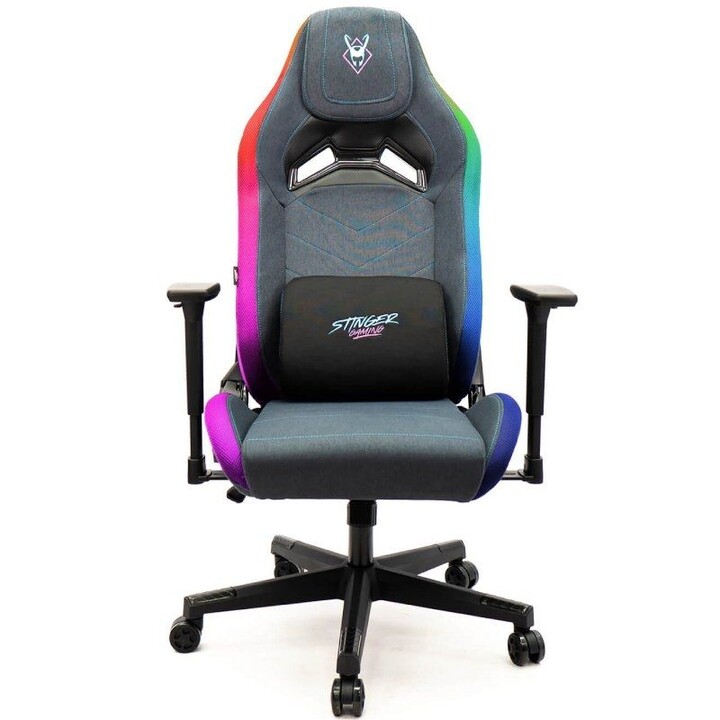 Cadeira para jogos Woxter Stinger Station Elite/luzes LED/azul e rosa