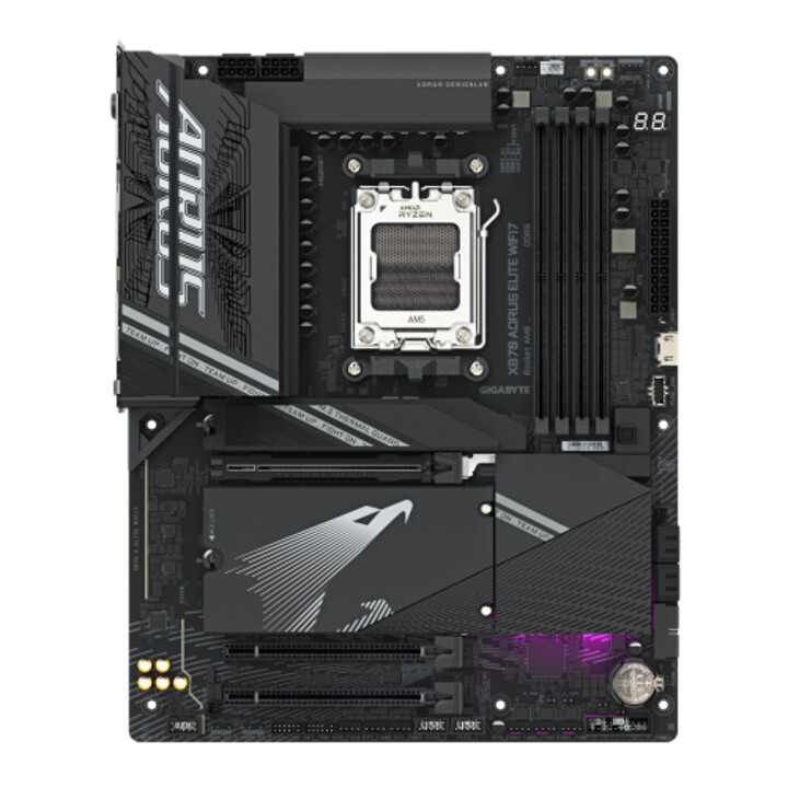 Gigabyte X870 A Elite Wifi7 Motherboard - Compatible With Amd Ryzen 9000 Cpus, 16+2+2 Phase Vrm, Up To 8000mhz Ddr5 (oc), 4xpcie