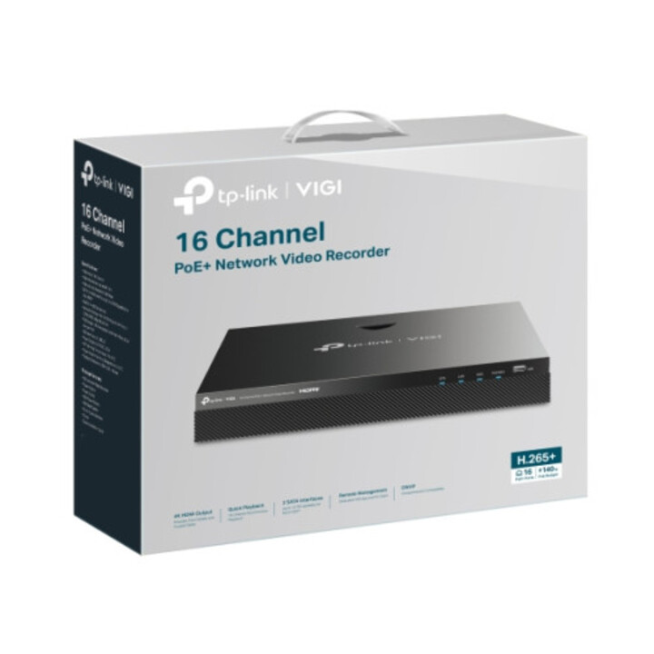 TP-Link Vigi Viginvr2016h-16mp4tb Enregistreur vidéo réseau (NVR) Noir