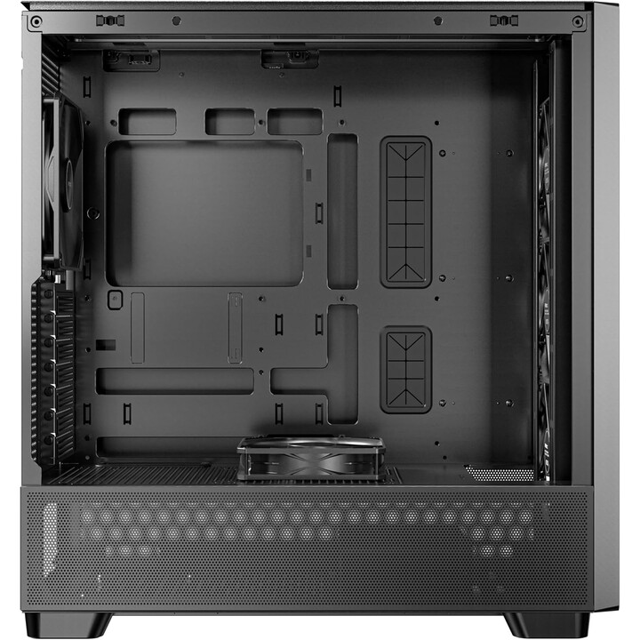Antec Flux Wood, 5 x PWM-Lüfter im Lieferumfang enthalten, High-Airflow-Frontplatte mit Walnussholz, Typ-C, 420-mm-Kühler und Ba
