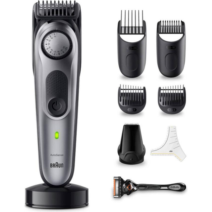 Aparador de Barba Braun Series 7 BT7420 6 em 1 Preto/Cinzento