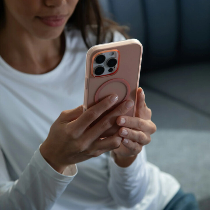 Coque arrière pour téléphone portable, étui slim magsafe rose blush pour iphone 16 pro