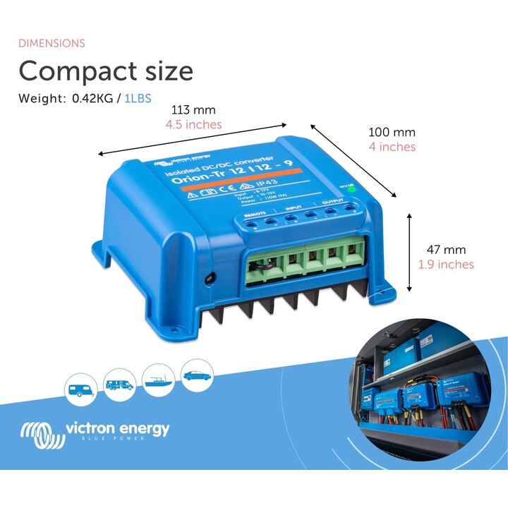 Victron Energy Orion-Tr 12/12-9A Convertidor CC/CC (ORI121210110R)