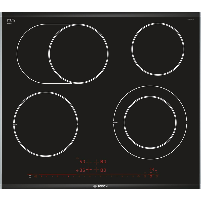 Placa Vitrocerámica Bosch Serie 8 PKN675DP1D Integrado 4 Zonas Negro