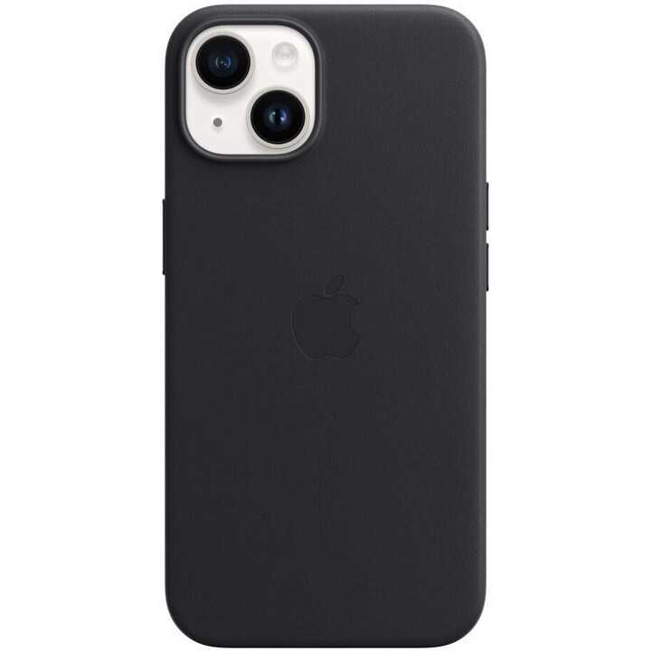 Capa de couro Apple com MagSafe para Apple iPhone 14, meia-noite