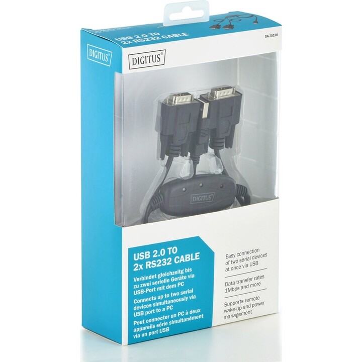 Digitus® USB 2.0 to 2x RS232 Adapter