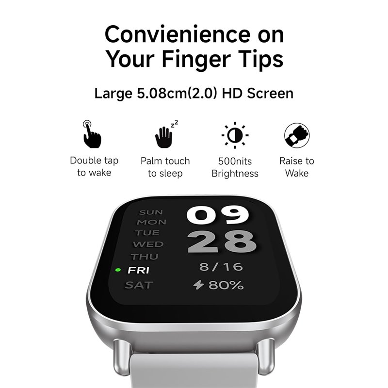 Xiaomi Redmi Relógio 5 Ativo | Relógio inteligente | LCD | 2,0” | À prova d&#39;água | Prata fosca