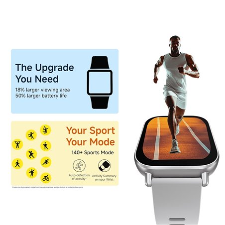 Xiaomi Redmi Relógio 5 Ativo | Relógio inteligente | LCD | 2,0” | À prova d&#39;água | Prata fosca