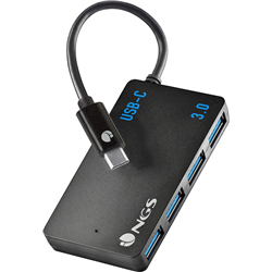 Hub ngs usb-c 4 ports usb 3.0 black