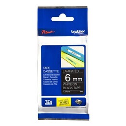 Cinta Laminada Brother Original TZe 315 Blanco sobre Negro Rollo (0,6 cm x 8 m)