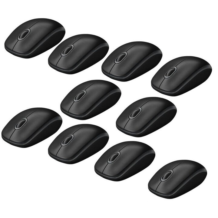 Logitech B100 Optical Mouse Wired, black) 10-pack