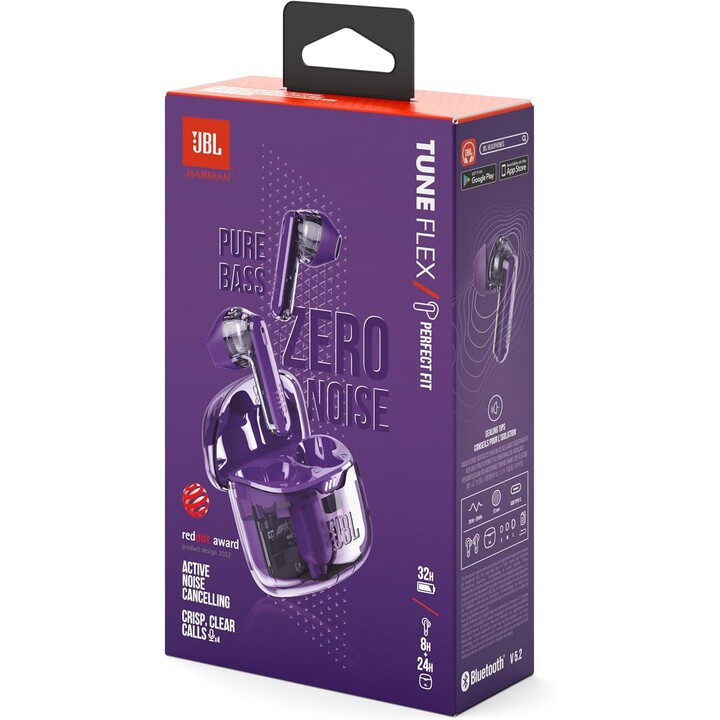 JBL Tune Flex Ghost Edition Viola - Cuffie Bluetooth
