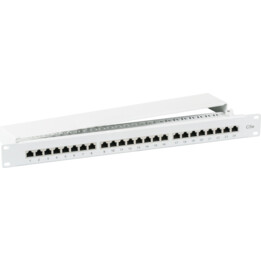 Patchpanel 1U Rack 19 STP 24x RJ45 Cat5e, Grau