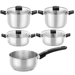 Elite Monix M240002 Cookware Set/ Saucepan Ø14cm/ Pots Ø20 - 24cm/ Saucepans Ø20 - 24cm/ Stainless Steel/ Suitable for Induction