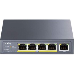 Cudy GS1005P Gigabit Ethernet Switch 5 Poe+ 60W Ports, 4 Ports 10/100/1000Mbps Poe+, Switch nicht verwaltet