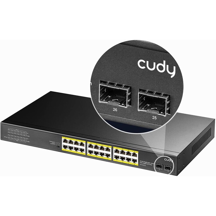 Cudy GS1028PS2, 24 Port-Gigabit PoE + Switch mit 2 Gigabit SFP-Ports