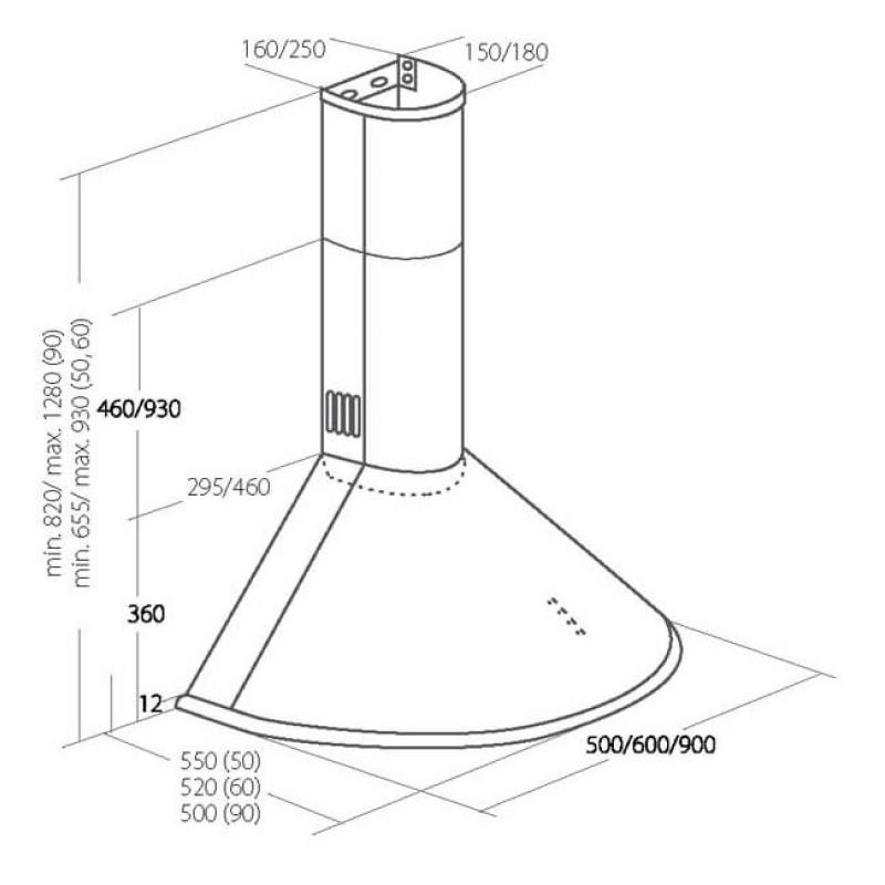 Akpo WK-4 Dandys 50 Campana de chimenea negra