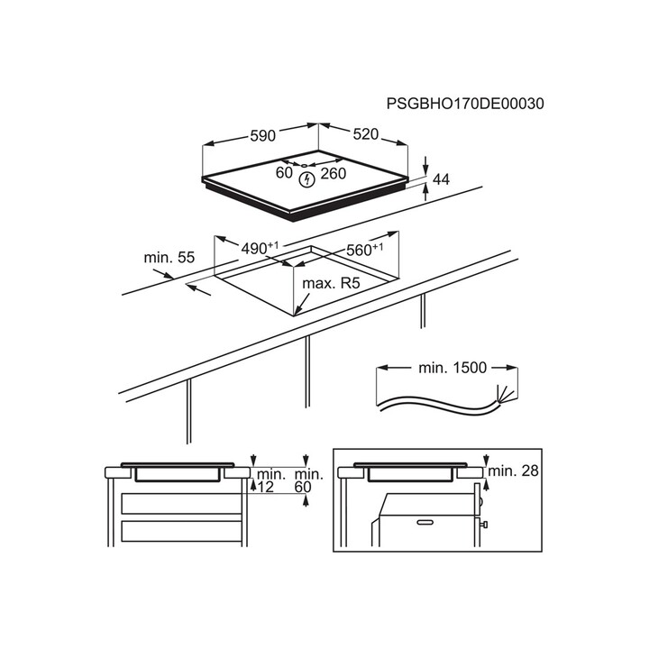 Induction hob ELECTROLUX EIV644