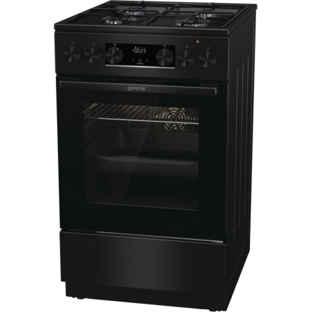 Estufa de Gas/Eléctrica Gorenje GKS5C70B 4 Zonas (1 Eléctrica) Negro