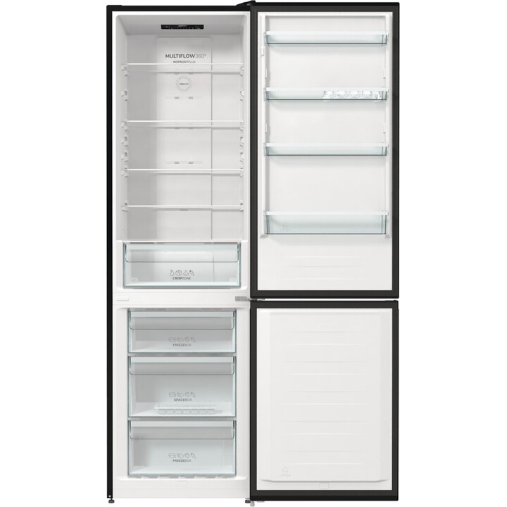 Gorenje NRK6202EBXL4 Freistehender Kühl- und Gefrierschrank 331L Klasse E Schwarz