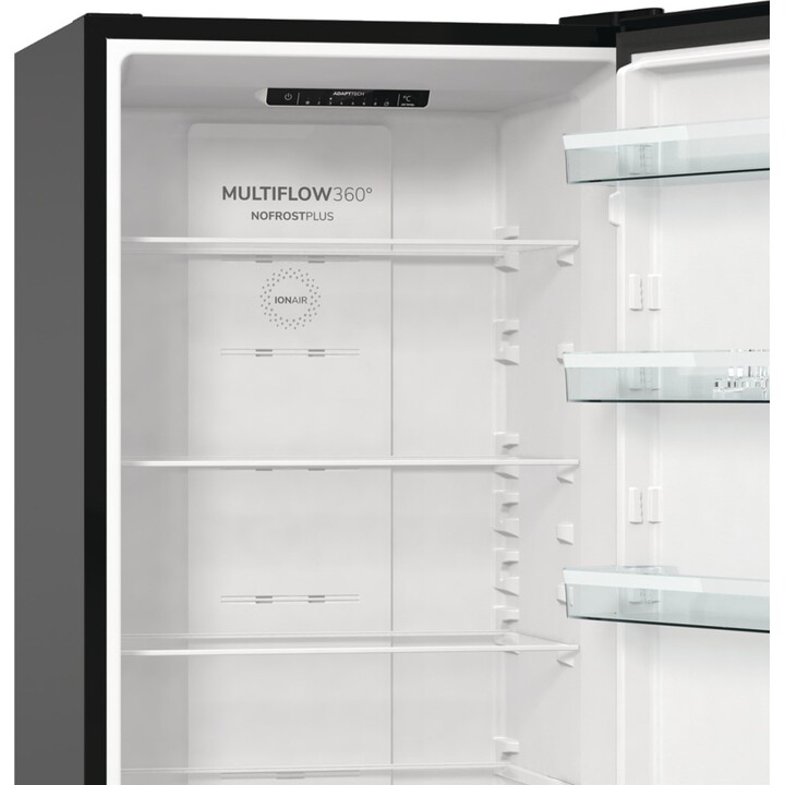 Gorenje NRK6202EBXL4 Freistehender Kühl- und Gefrierschrank 331L Klasse E Schwarz