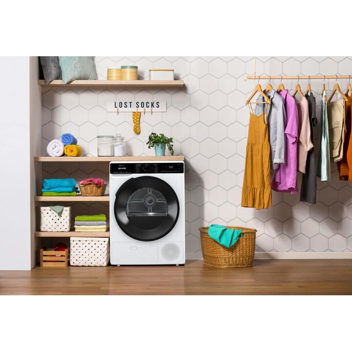 Asciugatrice Gorenje DPNA92WIFI Libera installazione Caricamento frontale 9 kg A++ Nero, Bianco