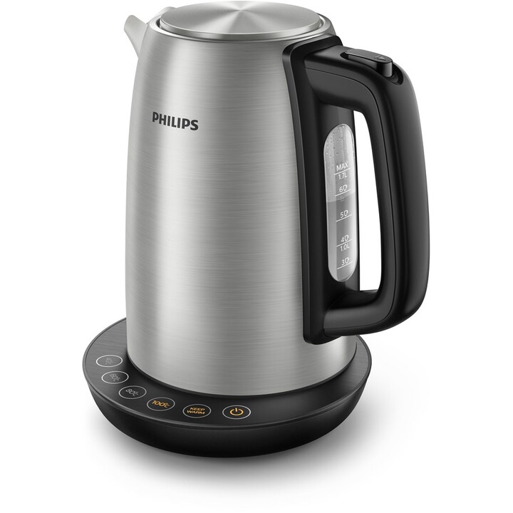 Philips Avance Collection Hervidora c/control temperatura, tapa c/resorte, 1,7 l, metálica
