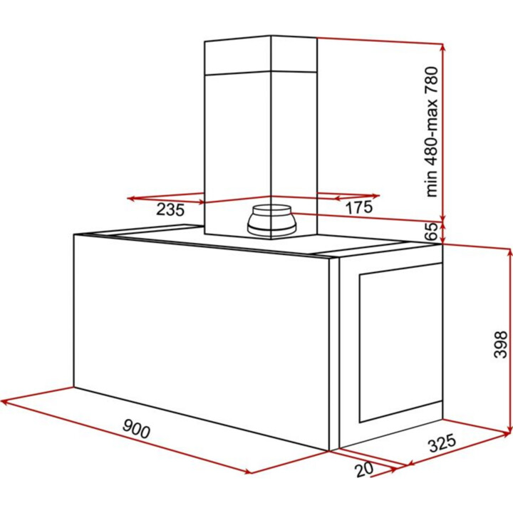 Teka Dhi 90 Built-in Hood 650 m3/h 90 cm Gray