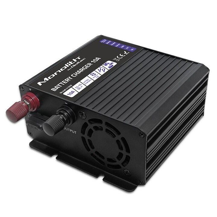 Qoltec 51958 Intelligentes Monolith-Ladegerät für LiFePO4 AGM GEL SLA-Batterien | 10A | 12V