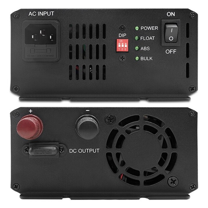 Qoltec 51958 Cargador Monolito Inteligente para baterías LiFePO4 AGM GEL SLA | 10A | 12V