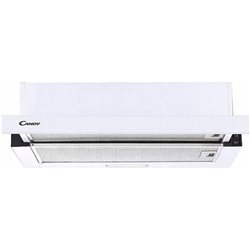 Candy CBT625/2W, Campana Telescópica 60 CM, 2 Niveles de Potencia, 67,5W, 332,1M3/H, Filtros de Carbón, Panel de Aluminio Antigr