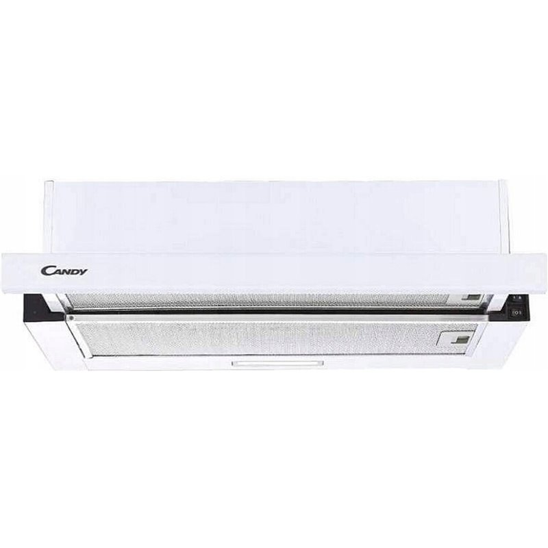 Candy CBT625/2W, Campana Telescópica 60 CM, 2 Niveles de Potencia, 67,5W, 332,1M3/H, Filtros de Carbón, Panel de Aluminio Antigr