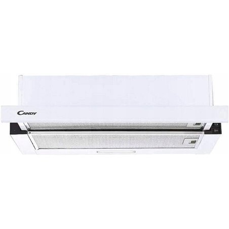Candy CBT625/2W, Teleskophaube 60 cm, 2 Leistungsstufen, 67,5 W, 332,1 m3/h, Kohlefilter, fettabweisende Aluminiumplatte