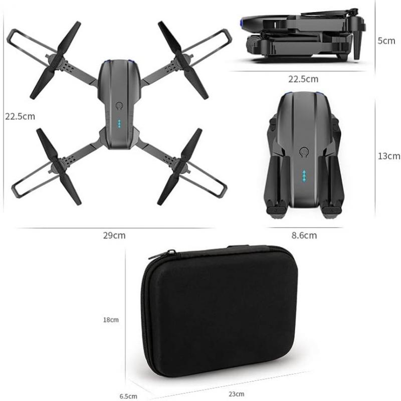 Drone E99 Pro | Conjunto: Dron + 3 Baterias + Funda | 1800mah