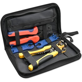 Qoltec, Kit d'outils compatibles avec l'énergie solaire avec mallette de transport et accessoires d'assemblage professionnels, n