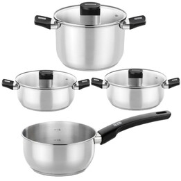 Elite Monix M240001 Cookware Set/ Saucepan Ø14cm/ Pots Ø24cm/ Saucepans Ø20 - 24cm/ Stainless Steel/ Suitable for Induction