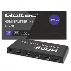 Qoltec 51799 Divisor HDMI activo 4 x HDMI 4K x 2K | 6Gb/s | 60Hz