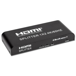 Qoltec 51797 Divisor HDMI activo 2 x HDMI 4K x 2K | 6Gb/s | 60Hz