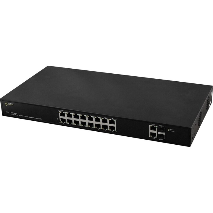 PULSAR SF116 Managed Fast Ethernet (10/100) Power over Ethernet (PoE) 1U Black