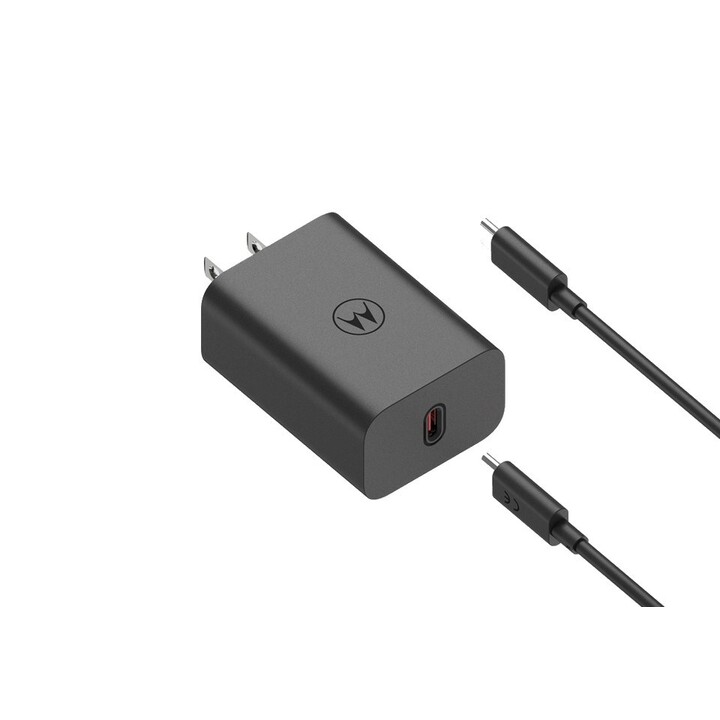 Motorola TurboPower Wall Charger 68W USB-C, 1m C-C cable, Black - cargador