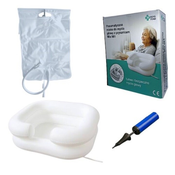 Aufblasbares Kopfwaschbecken und Dusche - Set